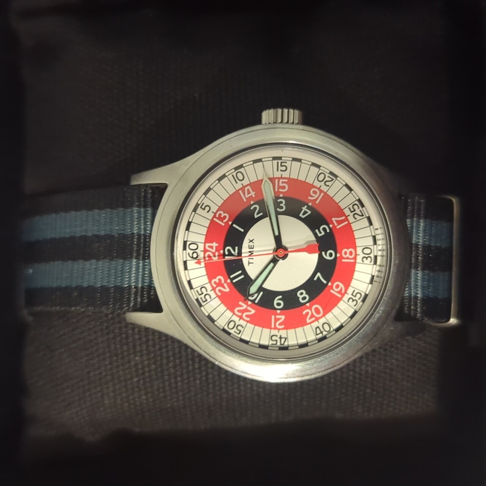 Timex x Todd Snyder Red and Black Roulette Face Men's Watch - Picture 2 of 4